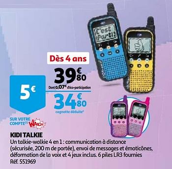 Vtech Kidi talkie - En promotion chez Auchan Ronq