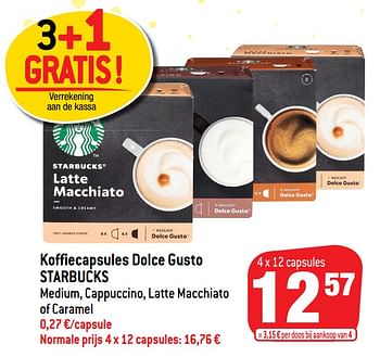 Promoties Koffiecapsules dolce gusto starbucks - Starbucks - Geldig van 18/11/2020 tot 24/11/2020 bij Match