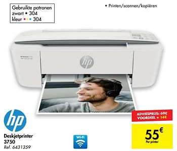 Promoties Hp deskjetprinter 3750 - HP - Geldig van 18/11/2020 tot 30/11/2020 bij Carrefour