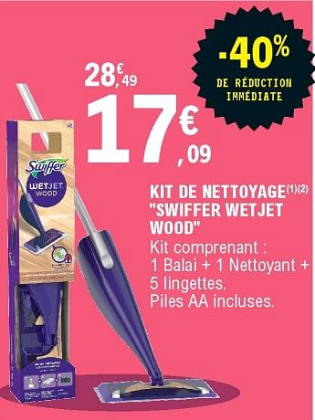 Swiffer Kit De Nettoyage Swiffer Wetjet Wood En Promotion Chez E Leclerc