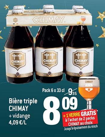 Promotions Bière triple chimay - Chimay - Valide de 18/11/2020 à 24/11/2020 chez Smatch