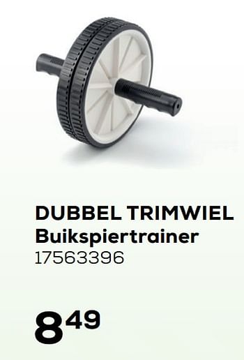 Promoties Dubbel trimwiel buikspiertrainer - Tunturi - Geldig van 28/10/2020 tot 08/12/2020 bij Supra Bazar