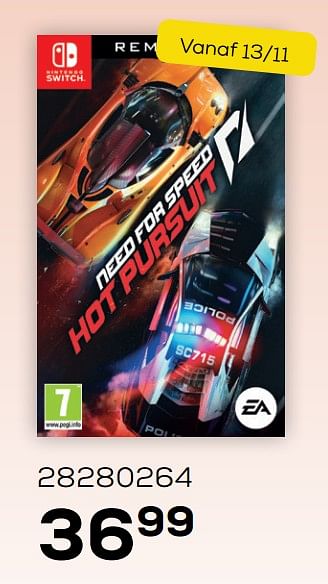 Promoties Need for speed hot pursuit remastered - Electronic Arts - Geldig van 28/10/2020 tot 08/12/2020 bij Supra Bazar