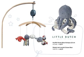 Promoties Knuffel ocean blue octopus - Little Dutch - Geldig van 10/11/2020 tot 31/12/2020 bij Dreambaby