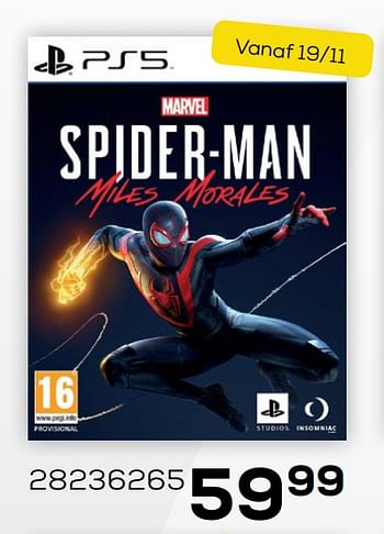 Promoties Spider-man miles morales - Spider-man - Geldig van 28/10/2020 tot 08/12/2020 bij Supra Bazar