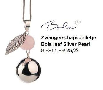 Promoties Zwangerschapsbelletje bola leaf silver pearl - Huismerk - Dreambaby - Geldig van 10/11/2020 tot 31/12/2020 bij Dreambaby