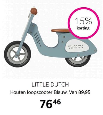 Promoties Little dutch houten loopscooter blauw - Little Dutch - Geldig van 16/11/2020 tot 14/12/2020 bij BabyPark