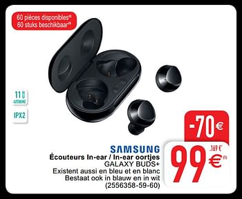 Promoties Samsung écouteurs in-ear - in-ear oortjes galaxy buds+ - Samsung - Geldig van 24/11/2020 tot 30/11/2020 bij Cora