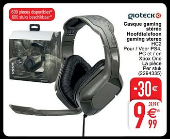 Promotions Gioteck casque gaming stéréo hoofdtelefoon gaming stereo hc2 - Gioteck - Valide de 24/11/2020 à 30/11/2020 chez Cora