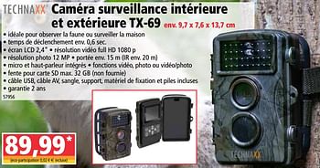 Promoties Caméra surveillance intérieure et extérieure tx-69 - Technaxx - Geldig van 25/11/2020 tot 30/11/2020 bij Norma