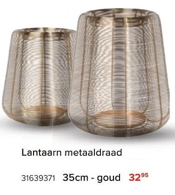Promoties Lantaarn metaaldraad goud - Huismerk - Euroshop - Geldig van 17/11/2020 tot 31/12/2020 bij Euro Shop