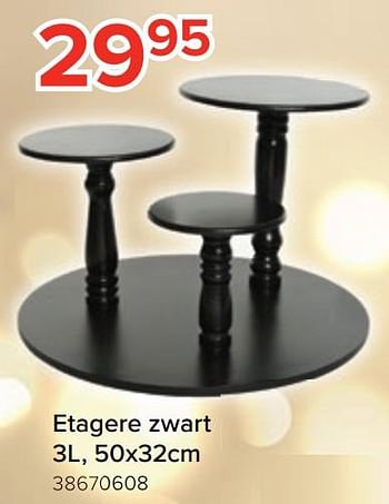 Promoties Etagere zwart - Huismerk - Euroshop - Geldig van 17/11/2020 tot 31/12/2020 bij Euro Shop