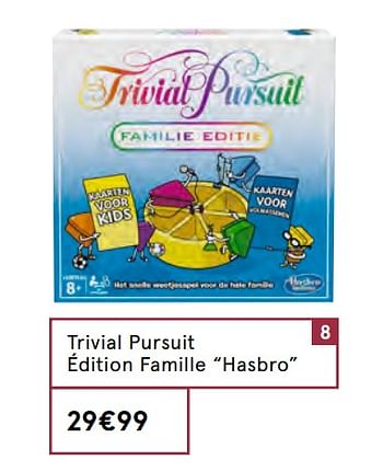 Promoties Trivial pursuit édition famille hasbro - Hasbro - Geldig van 20/10/2020 tot 31/12/2020 bij MonoPrix
