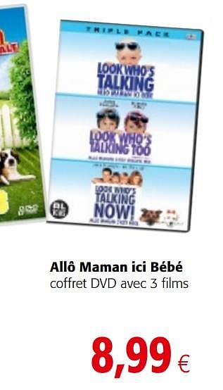 Produit Maison Colruyt Allo Maman Ici Bebe Coffret Dvd Avec 3 Films En Promotion Chez Colruyt