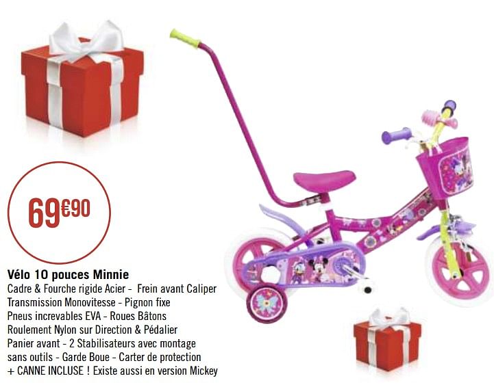 Vélo minnie 10 discount pouces