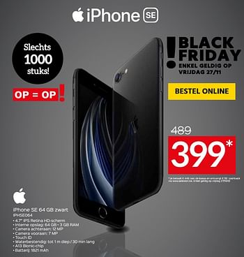 Promotions Apple iphone se 64 gb zwart iphse064 - Apple - Valide de 20/11/2020 à 30/11/2020 chez Selexion