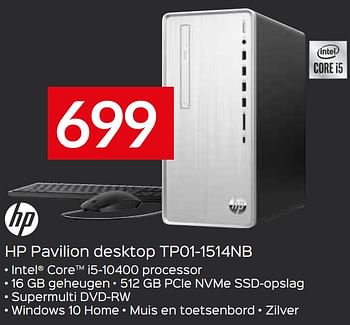 Promoties Hp pavilion desktop tp01-1514nb - HP - Geldig van 20/11/2020 tot 30/11/2020 bij Selexion
