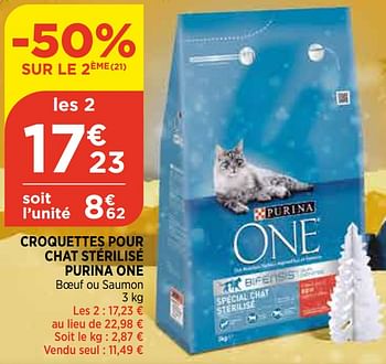 Promotion Bi1 Croquettes Pour Chat Sterilise Purina One Purina Animaux Accessoires Valide Jusqua 4 Promobutler