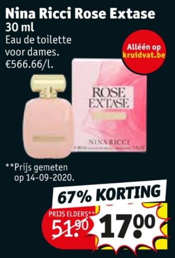 Promoties Nina ricci rose extase edt - Nina Ricci - Geldig van 24/11/2020 tot 06/12/2020 bij Kruidvat