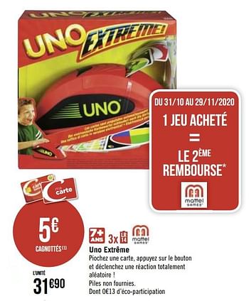 Mattel Uno extrême - En promotion chez Géant Casino