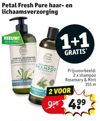 Promoties Shampoo rosemary + mint - Petal Fresh - Geldig van 24/11/2020 tot 06/12/2020 bij Kruidvat