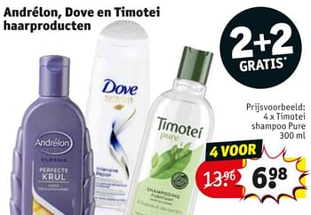 Promoties Timotei shampoo pure - Timotei - Geldig van 24/11/2020 tot 06/12/2020 bij Kruidvat
