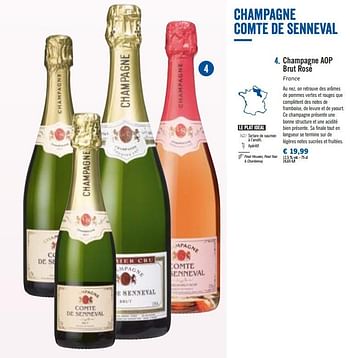 Champagne rosé brut de champagne - aop chez Champagne promotion comte senneval En Lidl