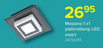 Promoties Masiano 1 x1 plafondlamp led zwart - Huismerk - Euroshop - Geldig van 17/11/2020 tot 31/12/2020 bij Euro Shop