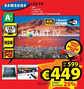 Promotions Samsung led tv ue55tu7172 - Samsung - Valide de 24/11/2020 à 06/12/2020 chez ElectroStock