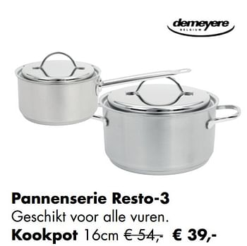 Promoties Pannenserie resto-3 kookpot - Demeyere - Geldig van 30/11/2020 tot 21/12/2020 bij Multi Bazar