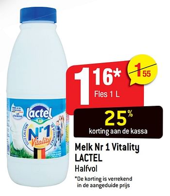 Promoties Melk nr 1 vitality lactel - Lactel - Geldig van 25/11/2020 tot 01/12/2020 bij Smatch