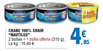 Promoties Crabe 100% chair nautilus - NAUTILUS - Geldig van 23/11/2020 tot 28/11/2020 bij E.Leclerc