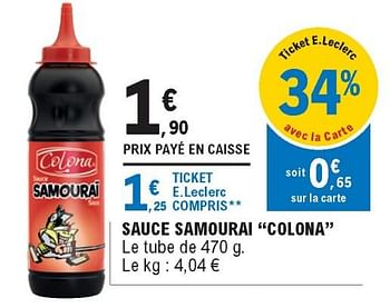 Promoties Sauce samourai colona - Colona - Geldig van 23/11/2020 tot 28/11/2020 bij E.Leclerc