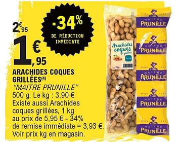 Promotions Arachides coques grillées maitre prunille - Maître Prunille - Valide de 23/11/2020 à 28/11/2020 chez E.Leclerc