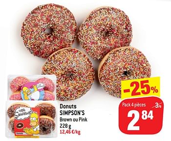 Promotions Donuts simpson`s brown ou pink - The Simpsons - Valide de 25/11/2020 à 08/12/2020 chez Match