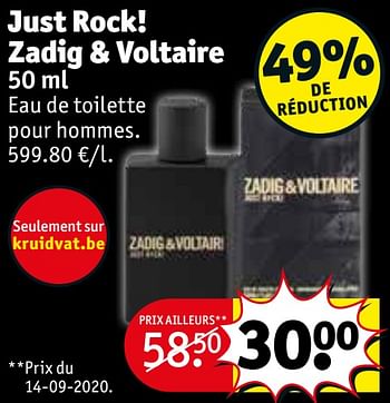 Promotions Just rock! zadig + voltaire edt - Zadig&Voltaire - Valide de 24/11/2020 à 06/12/2020 chez Kruidvat