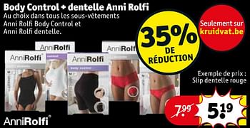 Promoties Slip dentelle rouge - Anni Rolfi - Geldig van 24/11/2020 tot 06/12/2020 bij Kruidvat