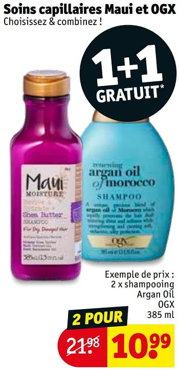 Promotions Shampooing argan oil ogx - OGX - Valide de 24/11/2020 à 06/12/2020 chez Kruidvat