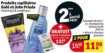 Promotions Shampooing volume guhl + pince à cheveux gratuite - Guhl - Valide de 24/11/2020 à 06/12/2020 chez Kruidvat