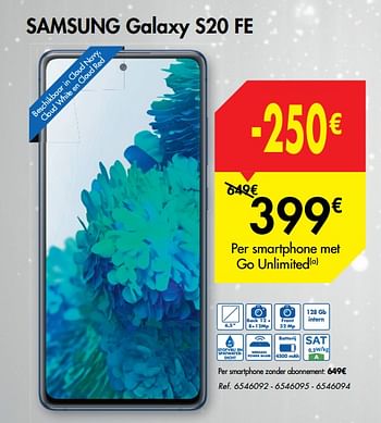 Promotions Samsung galaxy s20 fe - Samsung - Valide de 25/11/2020 à 30/11/2020 chez Carrefour