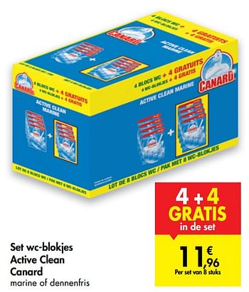 Promoties Set wc-blokjes active clean canard - Canard - Geldig van 25/11/2020 tot 07/12/2020 bij Carrefour