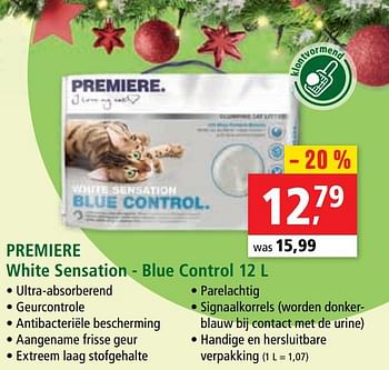 Promoties Premiere white sensation - blue control - Premiere - Geldig van 26/11/2020 tot 09/12/2020 bij Maxi Zoo