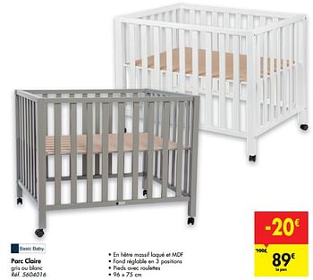 Basic Baby Parc Claire En Promotion Chez Carrefour