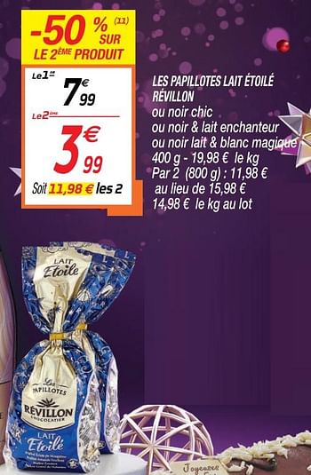 Promoties Les papillotes lait étoilé révillon - Huismerk - Netto - Geldig van 24/11/2020 tot 06/12/2020 bij Netto