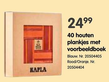 Promoties 40 houten plankjes met voorbeeldboek blauw - Kapla - Geldig van 03/11/2020 tot 31/12/2020 bij Fun