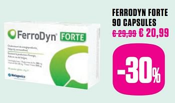 Promoties Ferrodyn forte 90 capsules - Metagenics - Geldig van 29/11/2020 tot 28/02/2021 bij Medi-Market