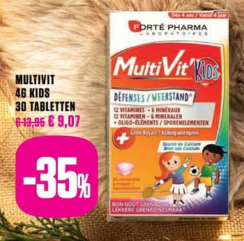 Promoties Multivit 4g kids 30 tabletten - Forte pharma - Geldig van 29/11/2020 tot 28/02/2021 bij Medi-Market