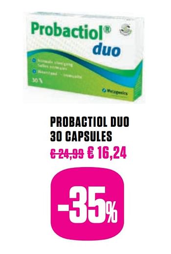 Promoties Probactiol duo 30 capsules - Metagenics - Geldig van 29/11/2020 tot 28/02/2021 bij Medi-Market