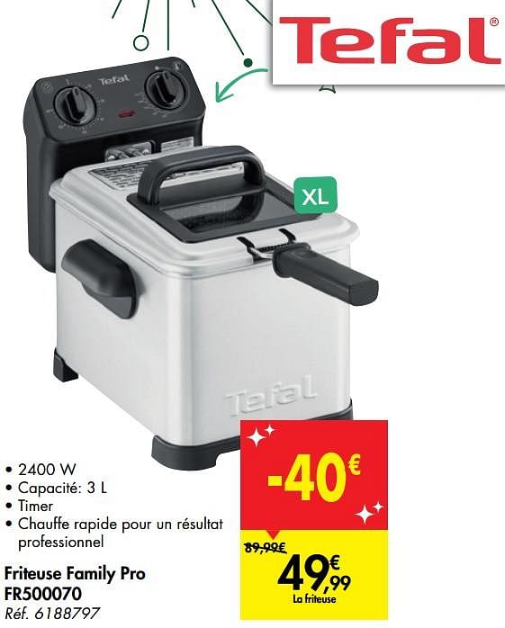 Tefal Tefal Friteuse Family Pro Fr500070 - En Promotion Chez Carrefour