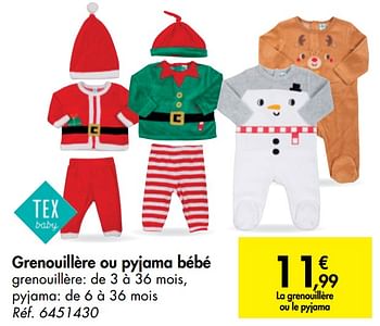 Tex Baby Grenouillere Ou Pyjama Bebe En Promotion Chez Carrefour